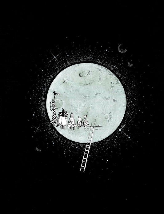 I'r Lleuad ac Yn Ol Print - A4 / A3