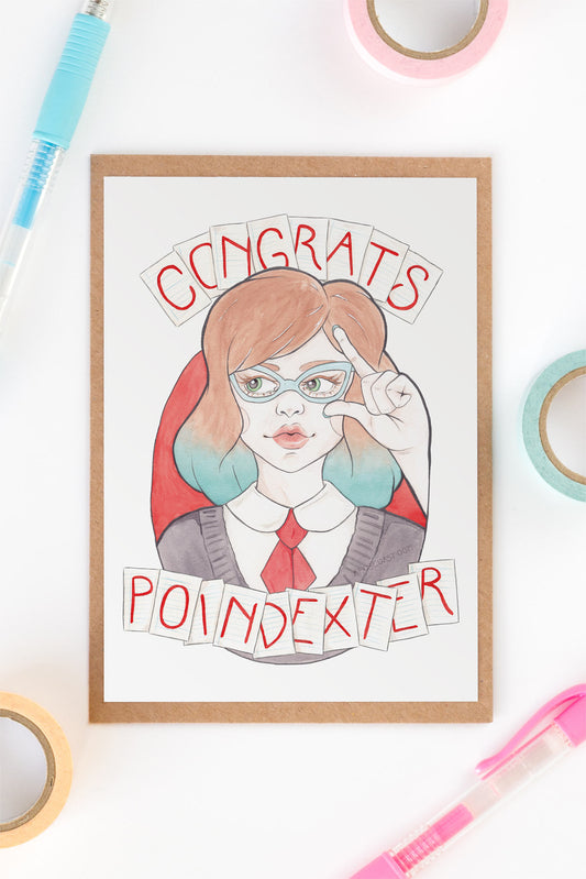 Minerva 'Congrats Poindexter' Card - Loola Loves UK